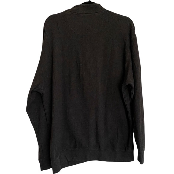 Turnbury Dark Grey 1/4 Zip Pullover Cotton Sweater - Picture 3 of 5